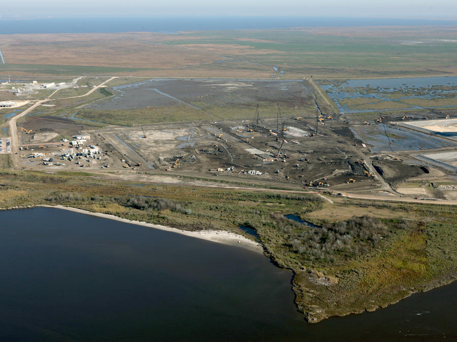 aerial view of LNG site