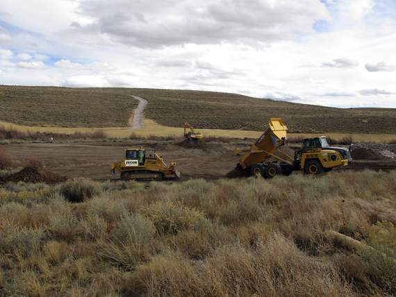 trucks on site